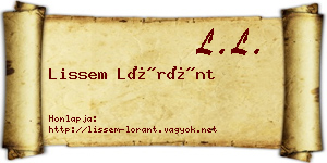 Lissem Lóránt névjegykártya